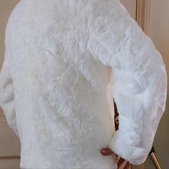 White faux fur teddy jacket. Size XL by Style & Co. NWOT - Picture 3 of 8